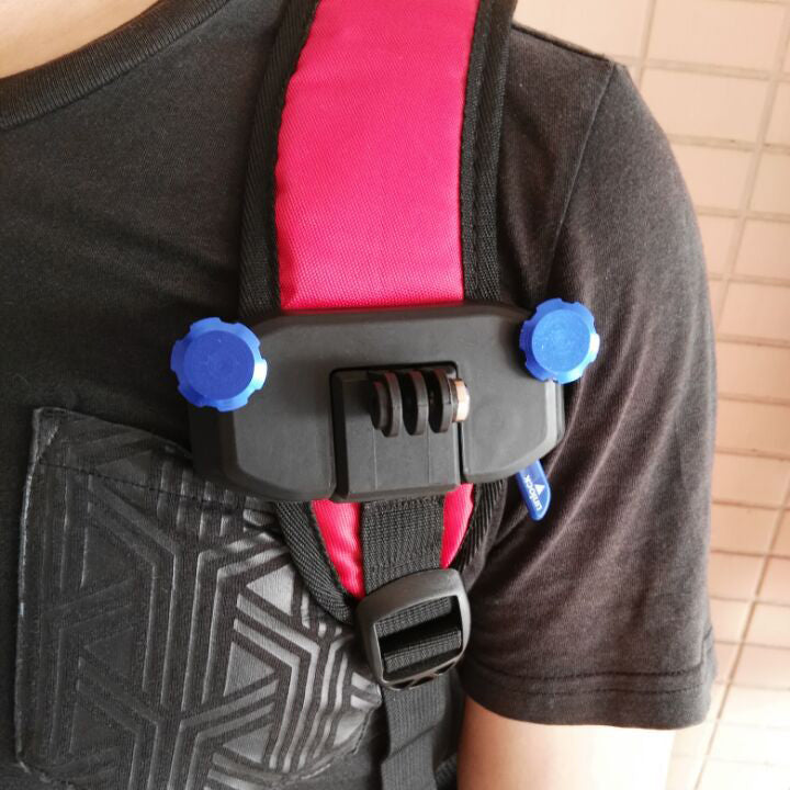 Quick Release Backpack Shoulder Belt Button Mount for GoPro Hero Xiaomi Yi SJCAM Action Cameras - Blue