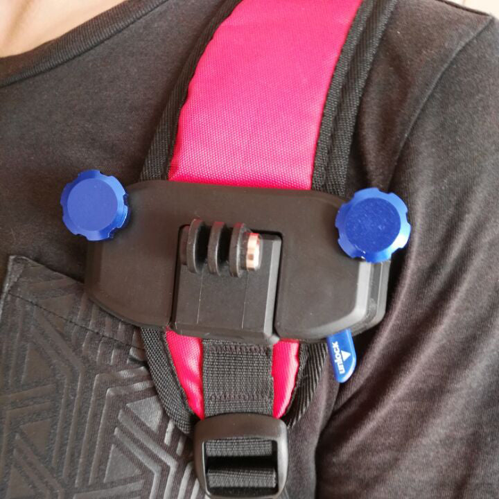 Quick Release Backpack Shoulder Belt Button Mount for GoPro Hero Xiaomi Yi SJCAM Action Cameras - Blue