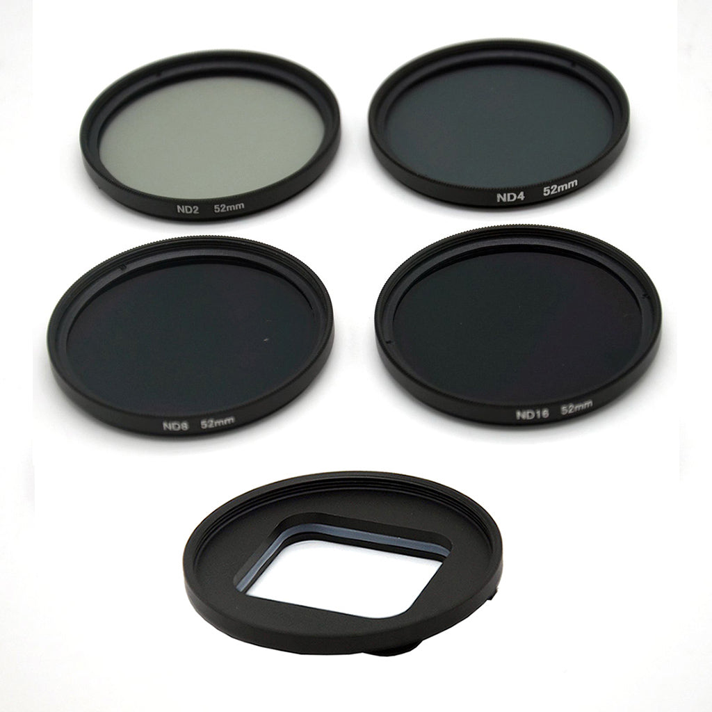 AT747 52mm Lens Filter Kit ND2 ND4 ND8 ND16 Neutral Density ND Filters Set for GoPro Hero 6/5
