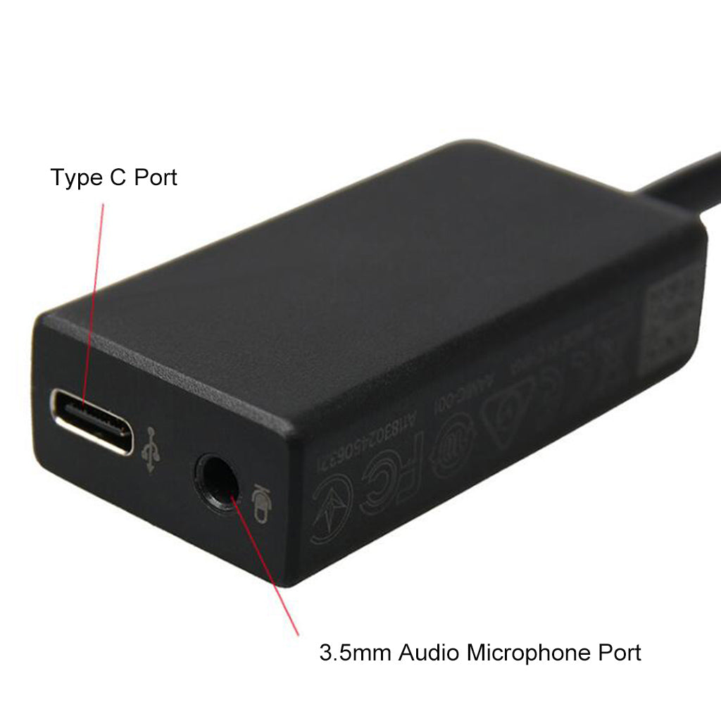 Uniqkart for GoPro Hero 6/5 Type C Male to 3.5mm Audio Microphone + Type C Female Adapter