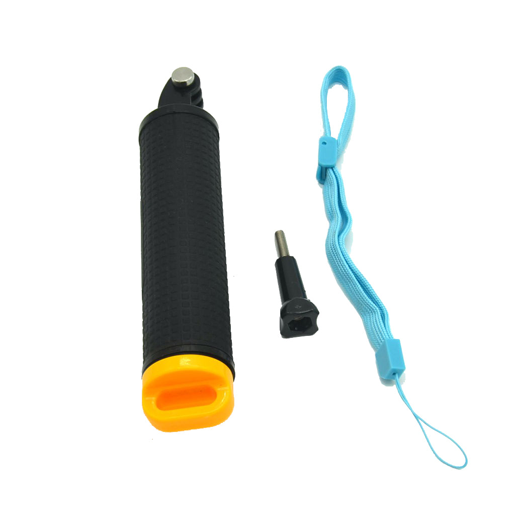 AT718 Lightweight Water Floating Handle Grip with Lanyard + Thumb Screw for GoPro Hero 6/5/4/3+/3/2/1 Etc. - Yellow