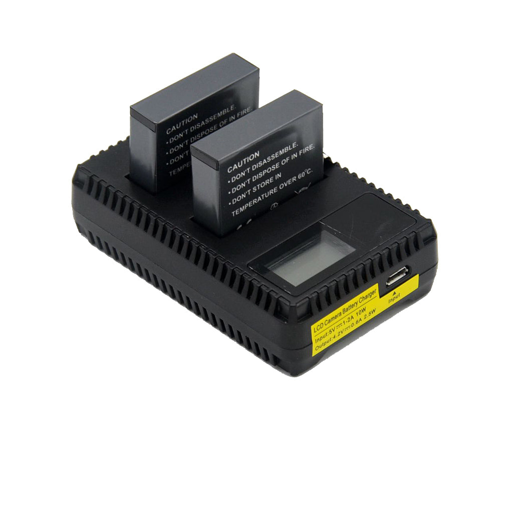 Portable LCD Display Dual Slot Battery Charger for GoPro Hero 4