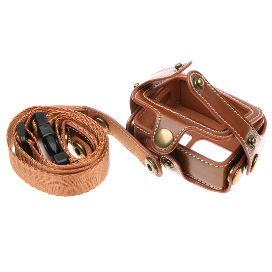 Anti-Drop Protective Leather Camera Case with Shoulder Strap for GoPro Hero 6 / Hero 5 Black - Brown