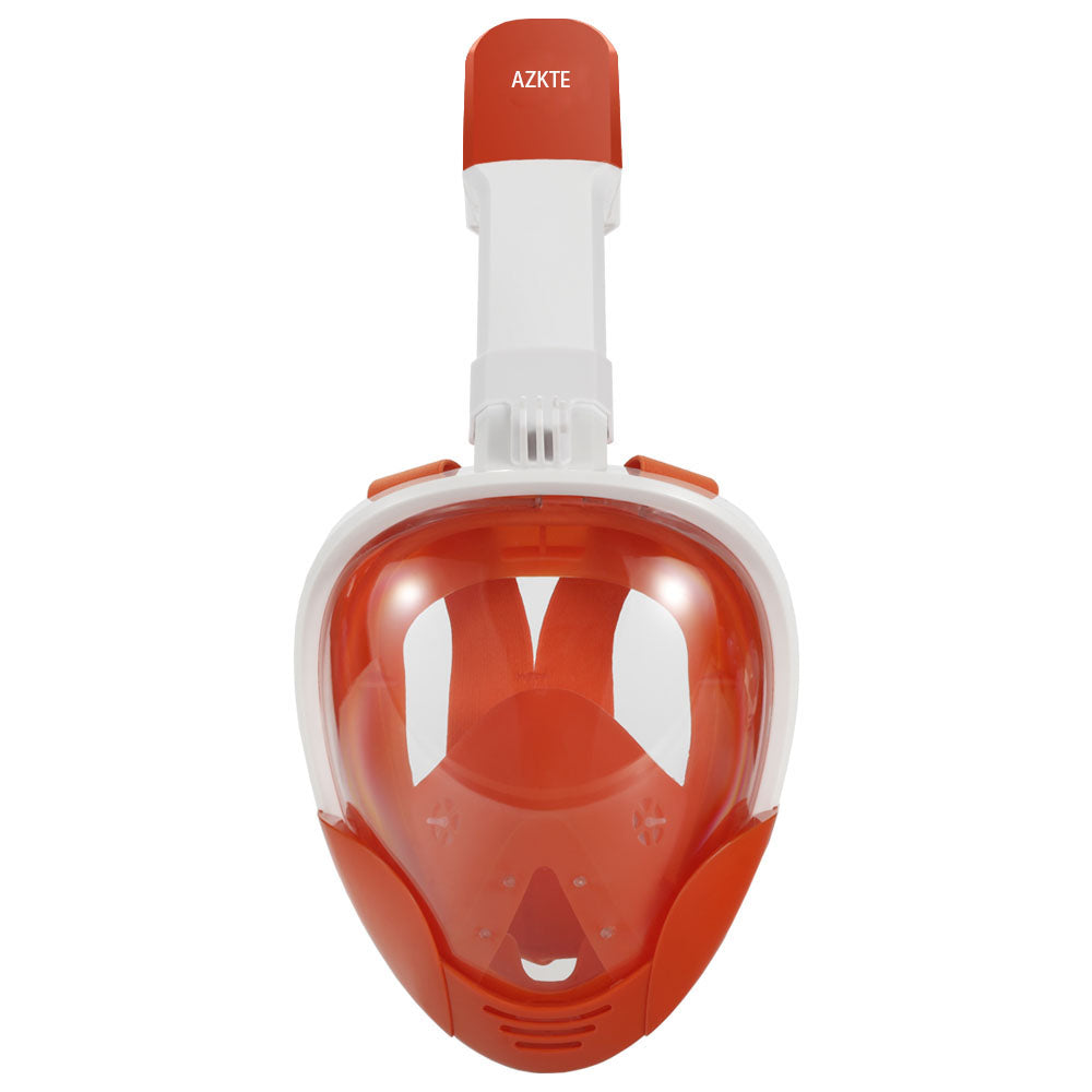 M8018 Double Channels Snorkeling Face Mask for GoPro/Xiaomi Yi etc - Orange / Size: S/M