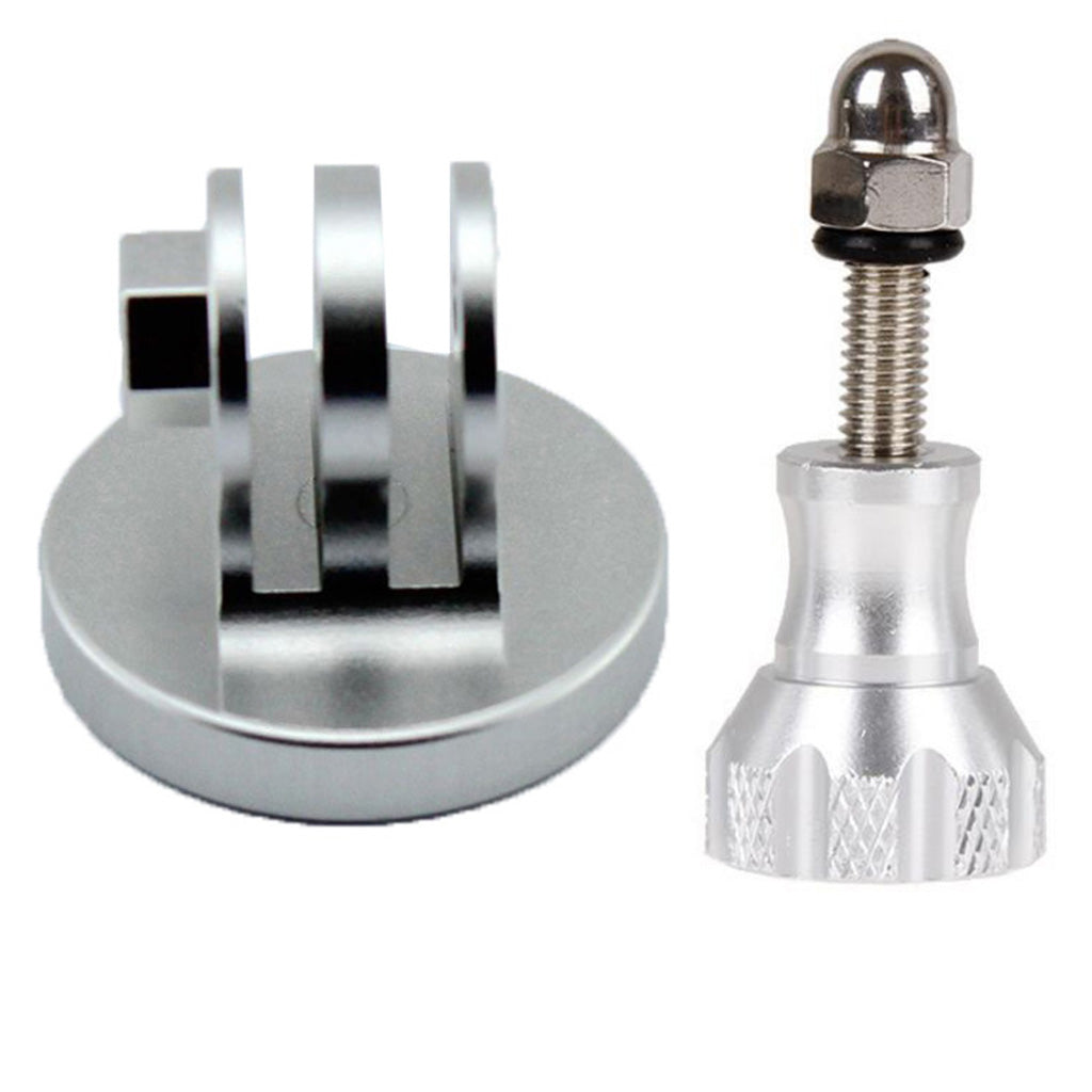 AT768 Metal Tripod Mount Adapter + Thumb Screw Kit for GoPro, SJCMA, Xiaomi Yi - Silver