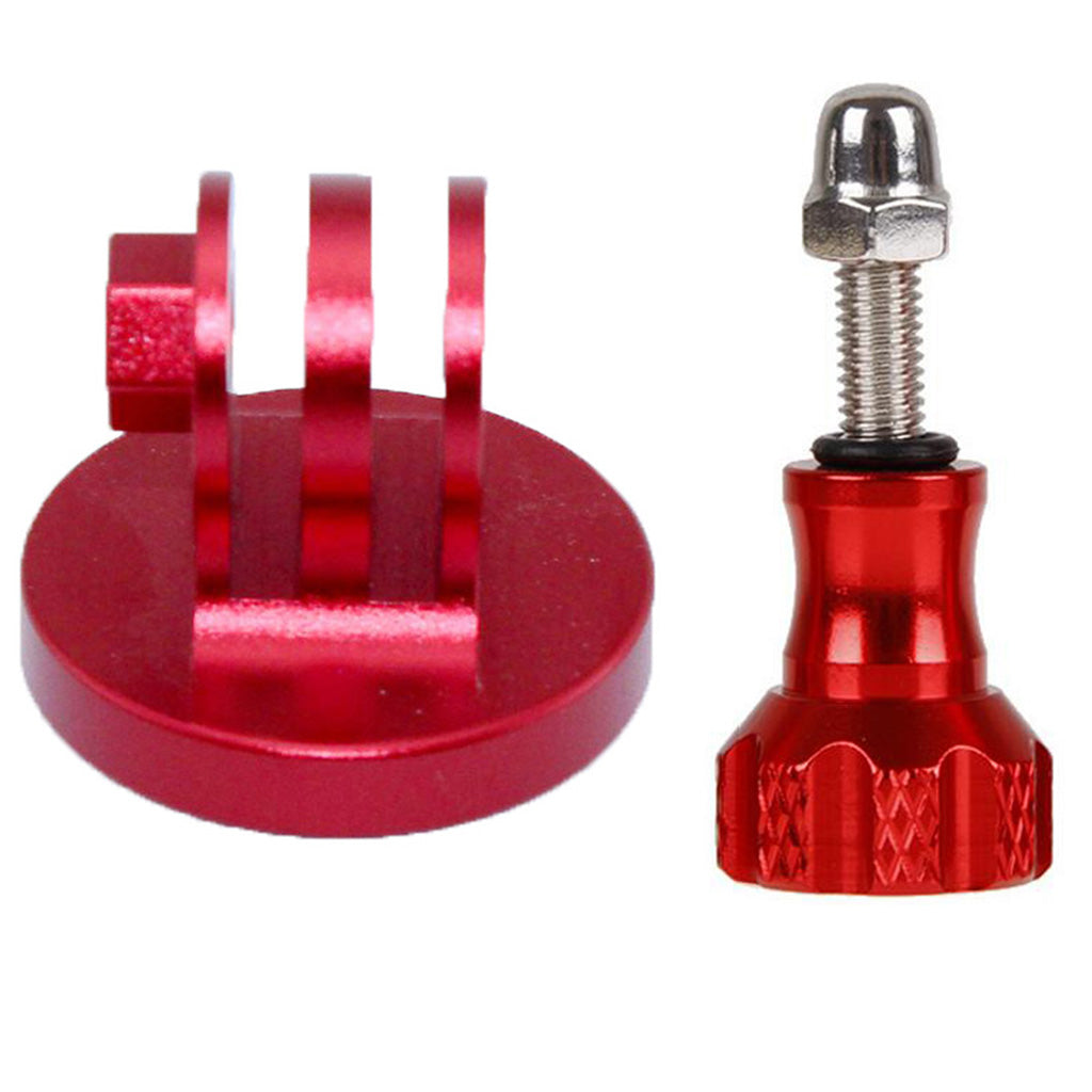 AT768 Metal Tripod Mount Adapter + Thumb Screw Set for GoPro, SJCMA, Xiaomi Yi - Red