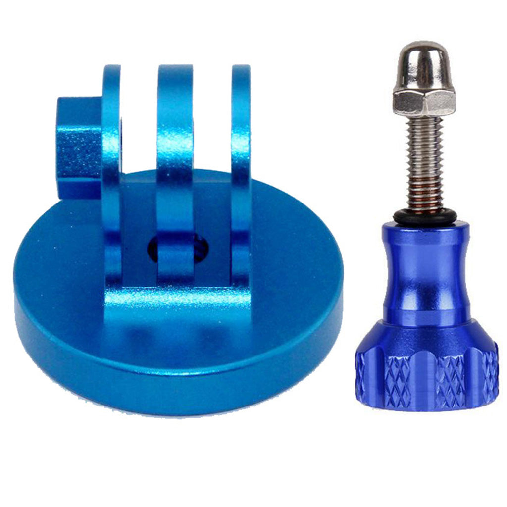 AT768 Metal Tripod Mount Adapter + Thumb Screw Knob for GoPro, SJCMA, Xiaomi Yi - Blue