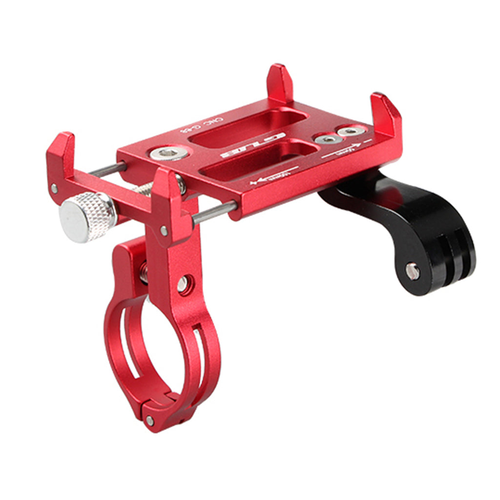 AT758 GUB-88 Universal Bike Handlebar Mount Aluminum Alloy Phone Holder Stand for Smartphones Gopro Action Camera - Red