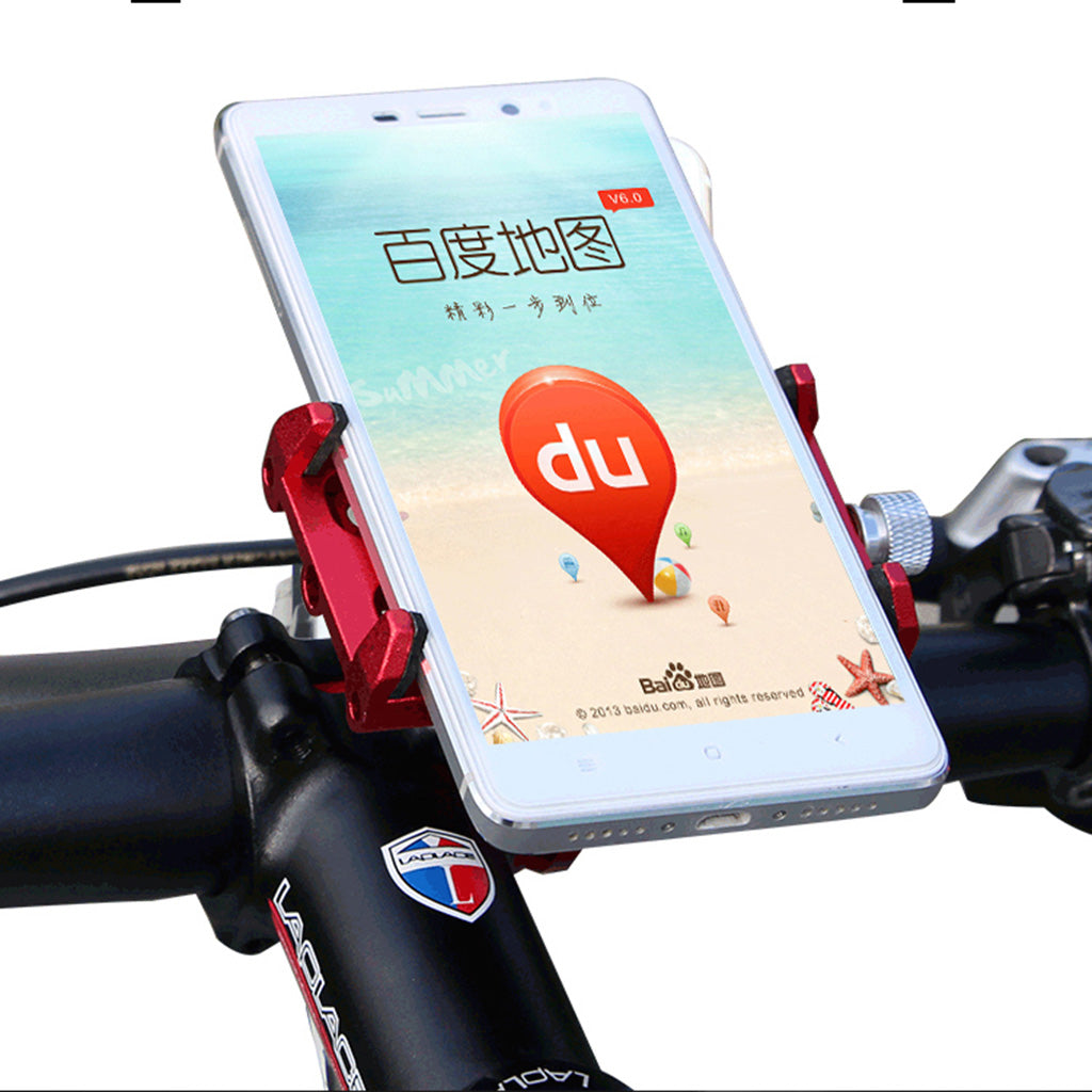 AT758 GUB-88 Universal Bike Handlebar Mount Aluminum Alloy Phone Holder Stand for Smartphones Gopro Action Camera - Red