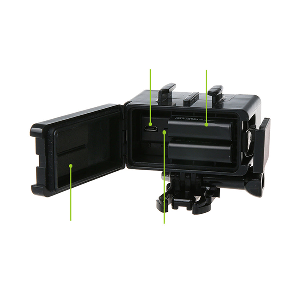 AT682 Waterproof LED Diving Light Fill Spot Lamp with Dual Battery for GoPro Hero6/5/4/4 Session/3+/3/2/1 etc.