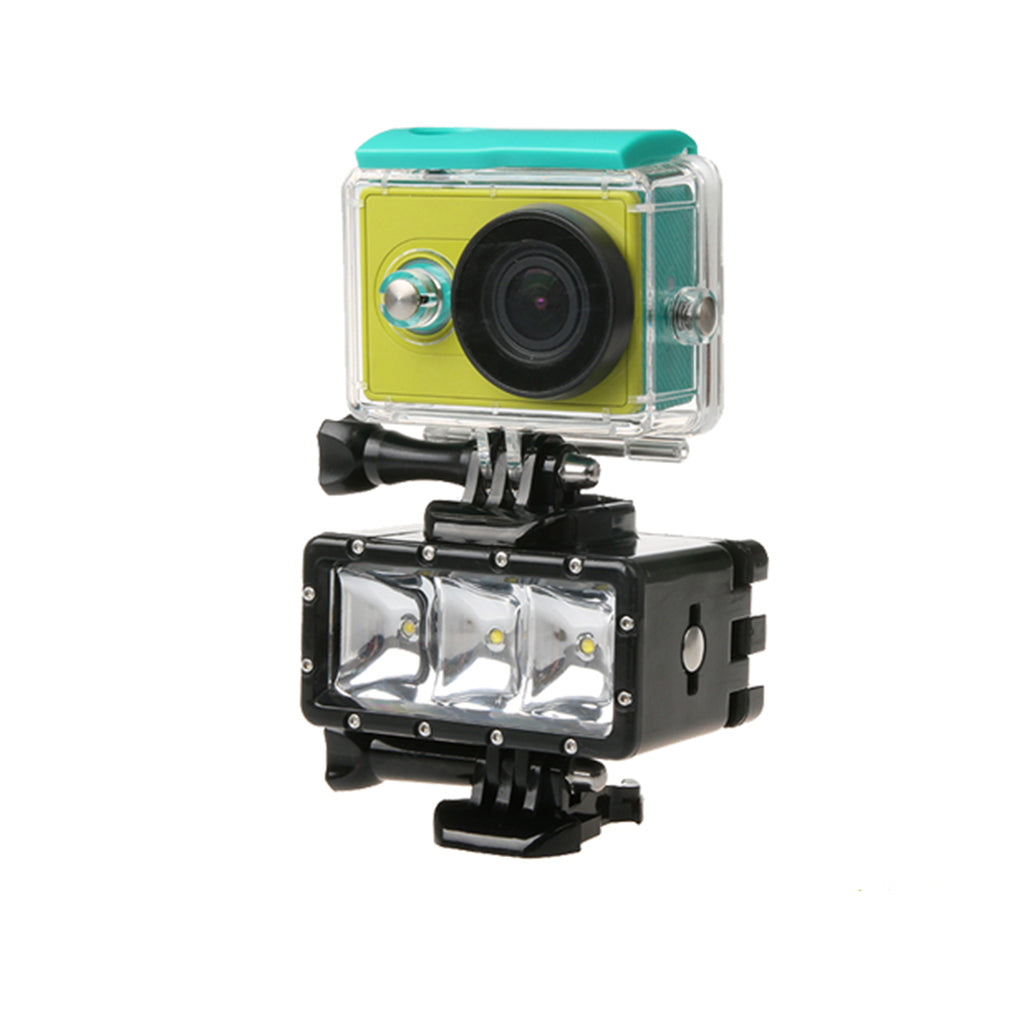 AT682 Waterproof LED Diving Light Fill Spot Lamp with Dual Battery for GoPro Hero6/5/4/4 Session/3+/3/2/1 etc.