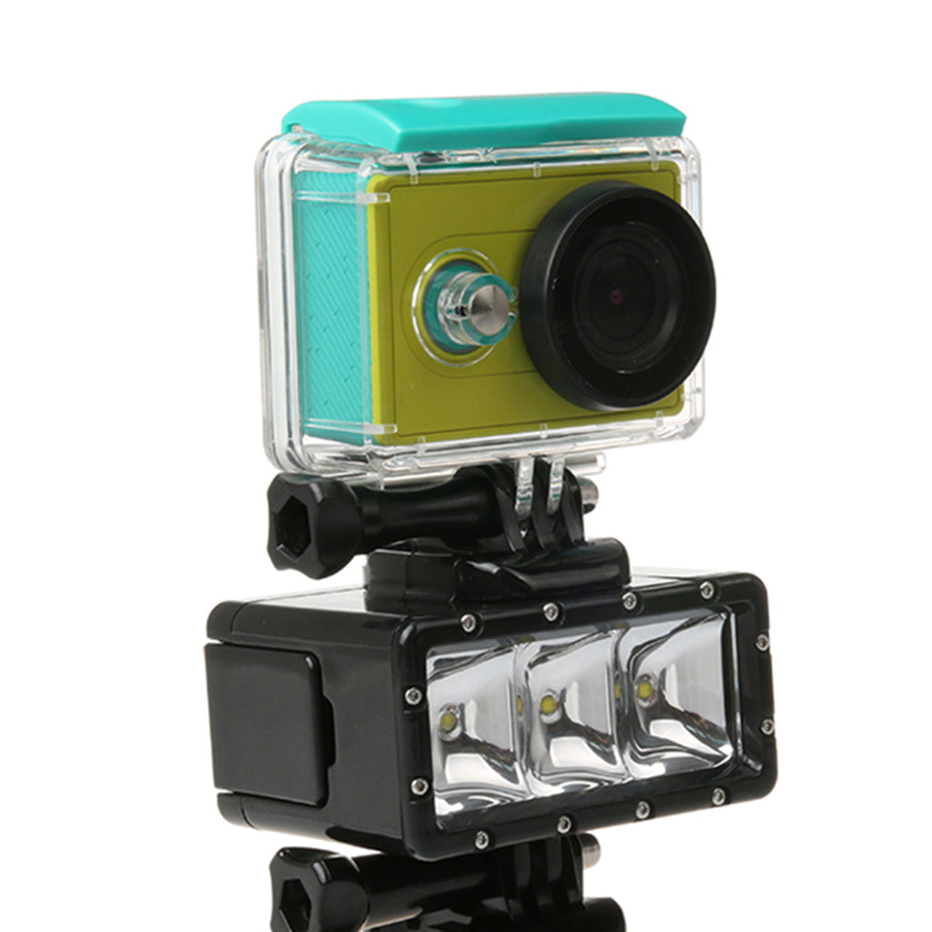 AT682 Waterproof LED Diving Light Fill Spot Lamp with Dual Battery for GoPro Hero6/5/4/4 Session/3+/3/2/1 etc.