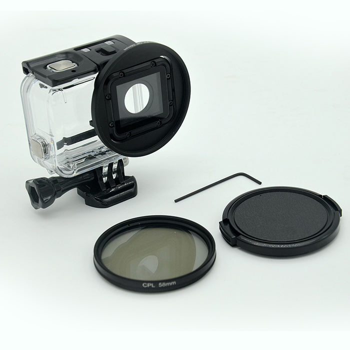 AT662 58mm CPL Lens Filter Kit for GoPro Hero 5 Black /Hero 6 Waterproof Case Protective Housing