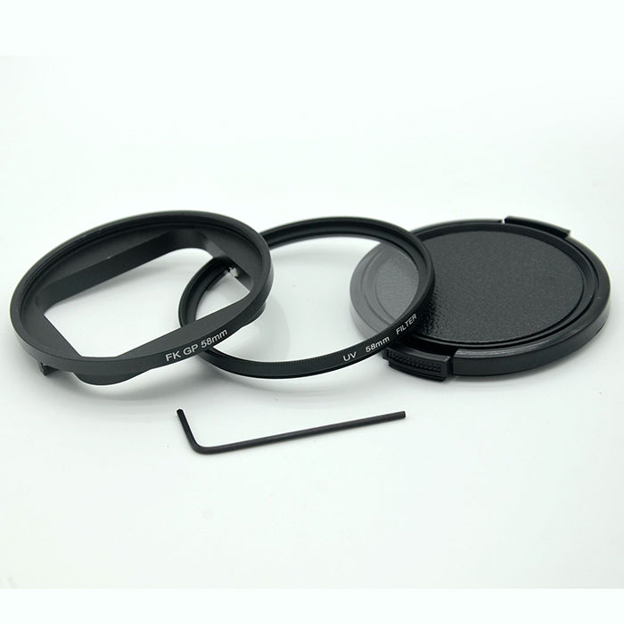 AT663 58mm UV Filter with Lens Cap and Adapter for GoPro Hero 5 / Hero 6 Waterproof Housing Case
