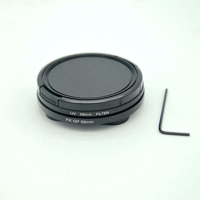 AT663 58mm UV Filter with Lens Cap and Adapter for GoPro Hero 5 / Hero 6 Waterproof Housing Case
