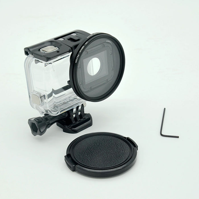 AT663 58mm UV Filter with Lens Cap and Adapter for GoPro Hero 5 / Hero 6 Waterproof Housing Case