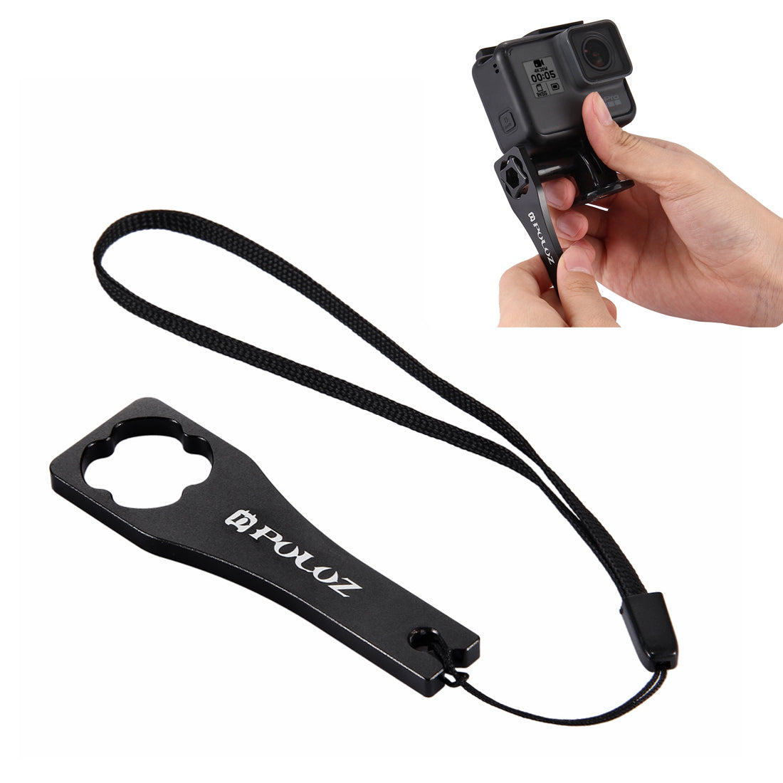Puluz PU123 Tighten Screw Cap Wrench Tool for Metal Plastic Screw Tool for GoPro HERO4 Session 4/3+/3/2/1 - Black