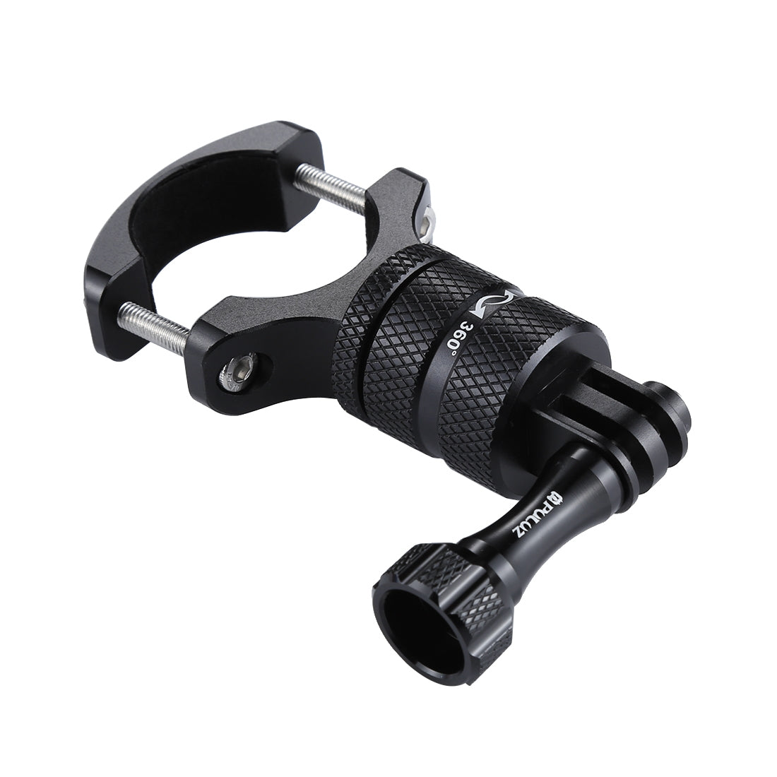 Puluz 360 Degree Rotation Bike Aluminum Handlebar Adapter Mount with Screw for GoPro 5 Camera - Black