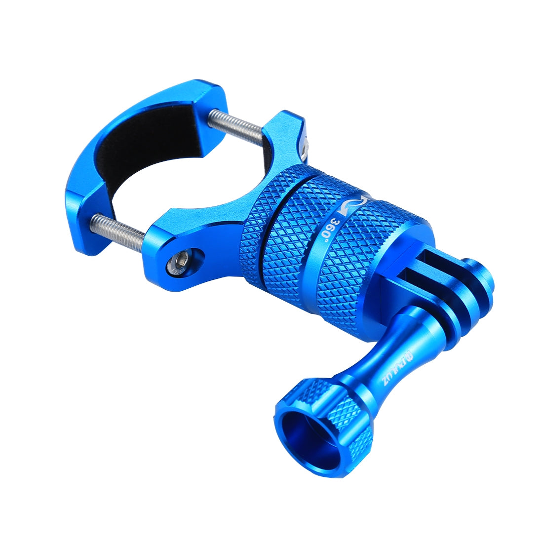 Puluz 360 Degree Rotation Bike Aluminum Handlebar Adapter Mount with Screw for GoPro 5 Camera - Blue