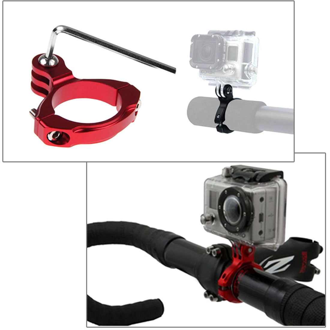 Puluz PU193 Aluminum Alloy O Shape Bicycle Bracket Bike Handlebar Mount for Gopro Hero 5 /4 /3+ /3 /2 /1 - Black
