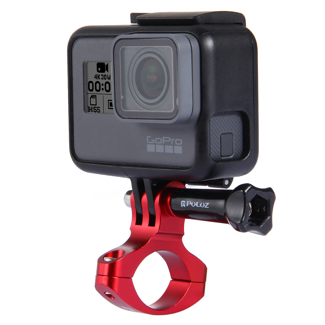 Puluz PU193 Aluminum Alloy O Shape Bicycle Bracket Bike Handlebar Mount for Gopro Hero 5 /4 /3+ /3 /2 /1 - Red