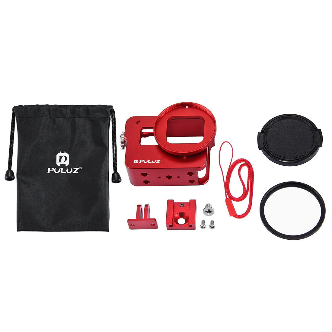 PULUZ PU183 Aluminium Alloy Protective Frame Housing Case for GoPro Hero5 - Red