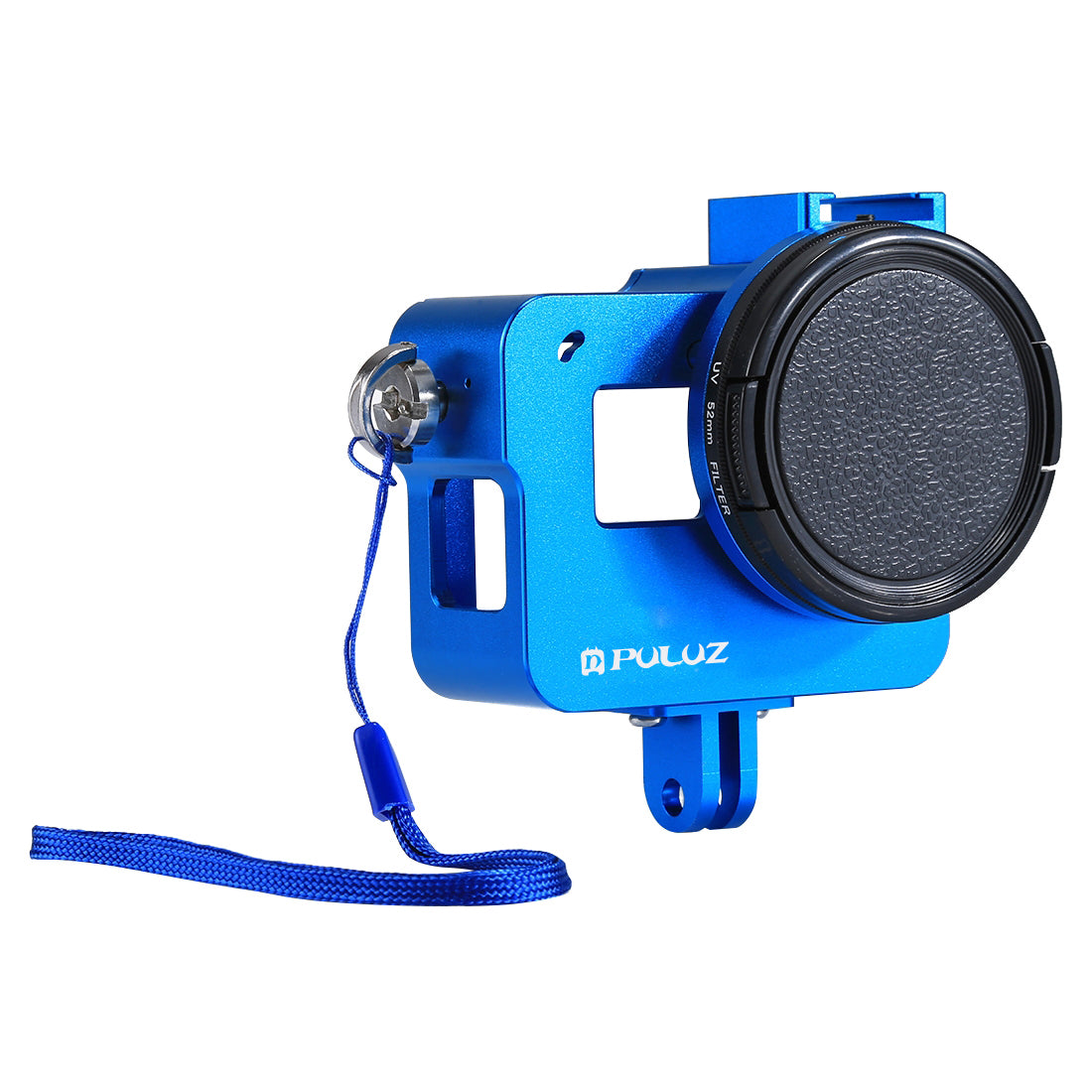 Puluz PU182 Housing Shell CNC Aluminum Alloy Protective Cage with Insurance Frame UV Lens for GoPro HERO5 - Blue