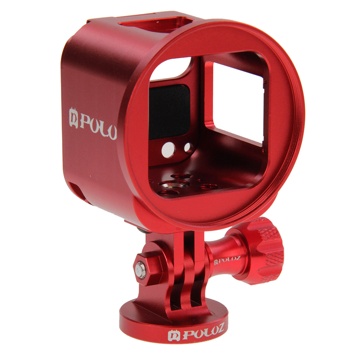 Puluz PU160 Housing Shell Aluminum Alloy Protective Cage Wrench Lens Cap Screw Tripod Adapter for GoPro HERO 4/5 Session 5S 4S - Red