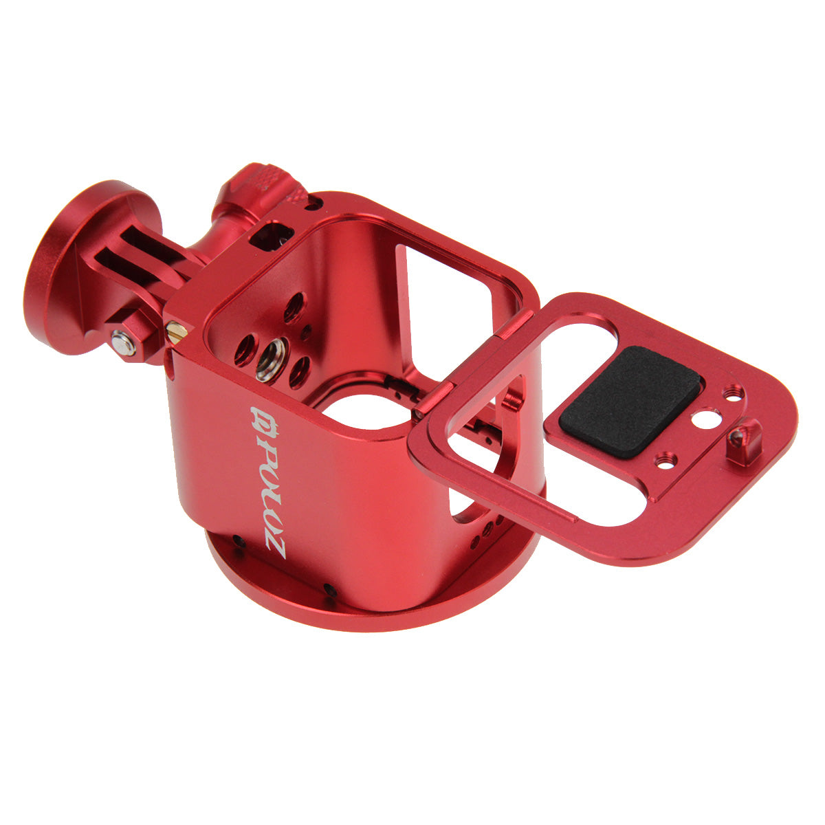 Puluz PU160 Housing Shell Aluminum Alloy Protective Cage Wrench Lens Cap Screw Tripod Adapter for GoPro HERO 4/5 Session 5S 4S - Red