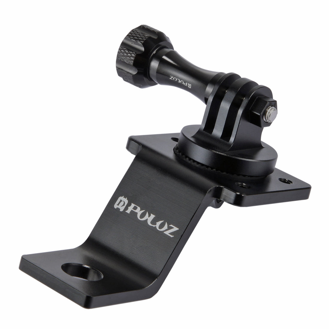 PULUZ PU114 Aluminum Alloy Motorcycle Fixed Holder Mount with Tripod Adapter and Screw for Sports Camera Accessories - Black