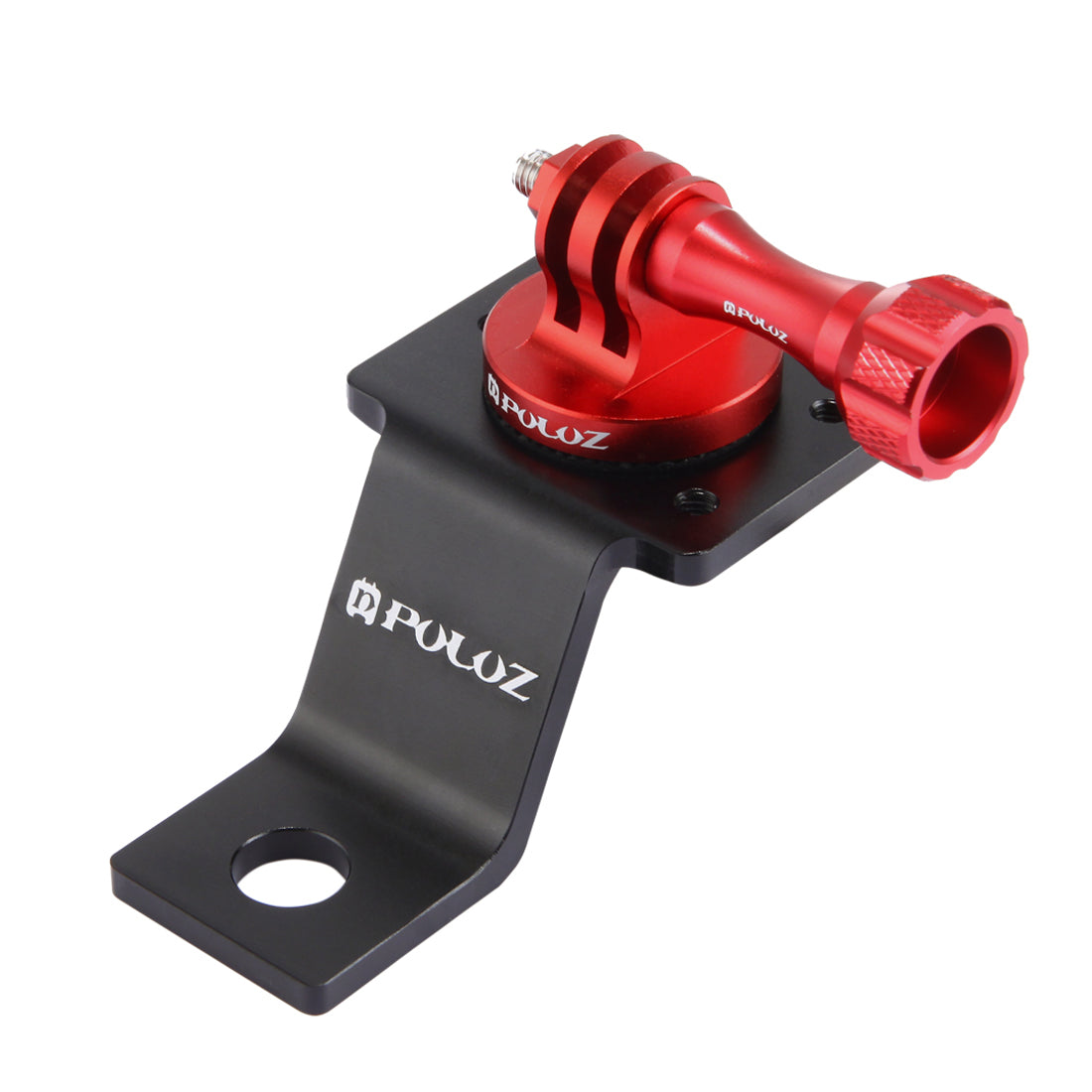 PULUZ PU114 Aluminum Alloy Motorcycle Fixed Holder Mount with Tripod Adapter and Screw for Sports Camera Accessories - Red