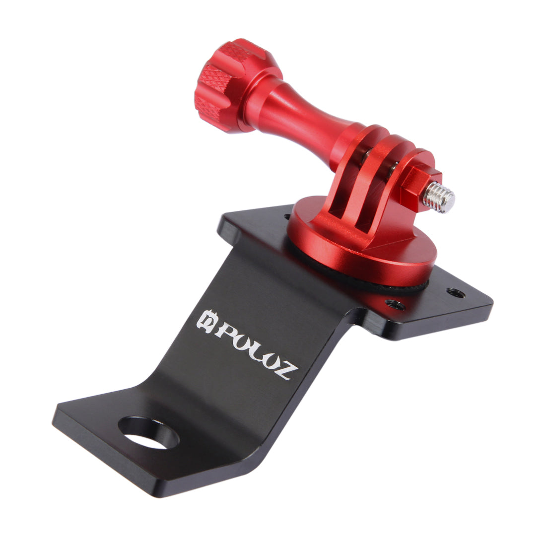 PULUZ PU114 Aluminum Alloy Motorcycle Fixed Holder Mount with Tripod Adapter and Screw for Sports Camera Accessories - Red