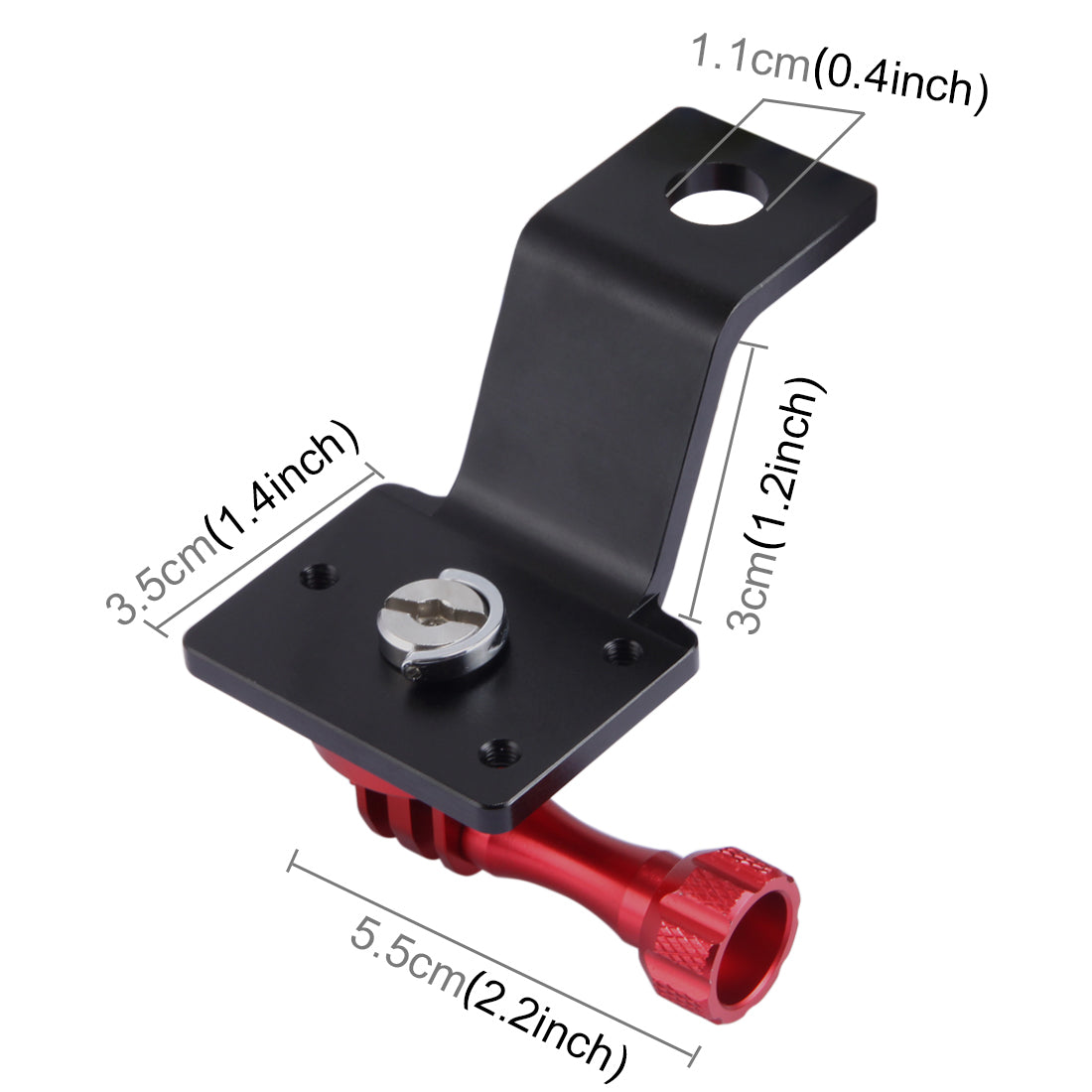 PULUZ PU114 Aluminum Alloy Motorcycle Fixed Holder Mount with Tripod Adapter and Screw for Sports Camera Accessories - Red