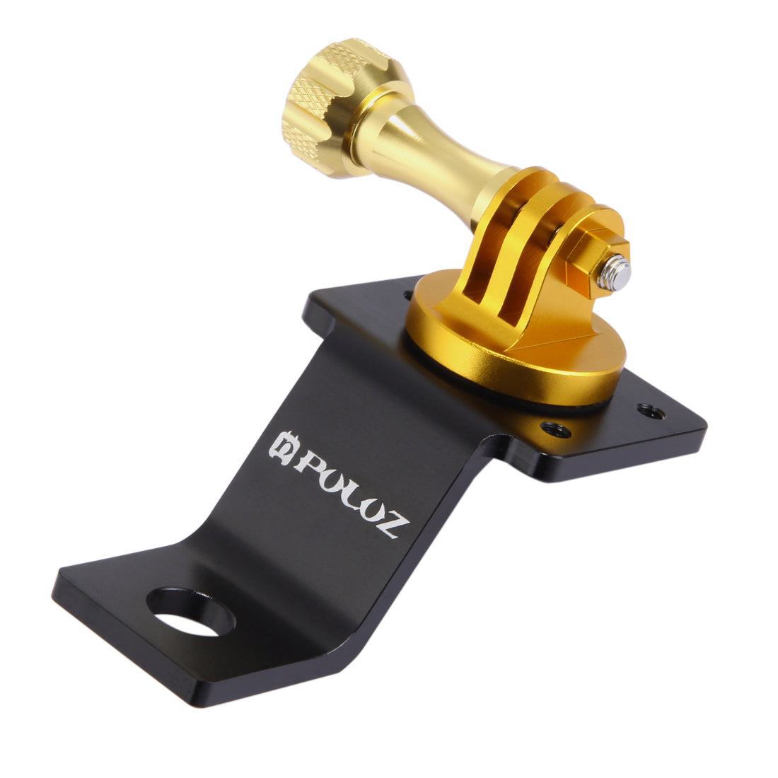 PULUZ PU114 Aluminum Alloy Motorcycle Fixed Holder Mount with Tripod Adapter and Screw for Sports Camera Accessories - Gold