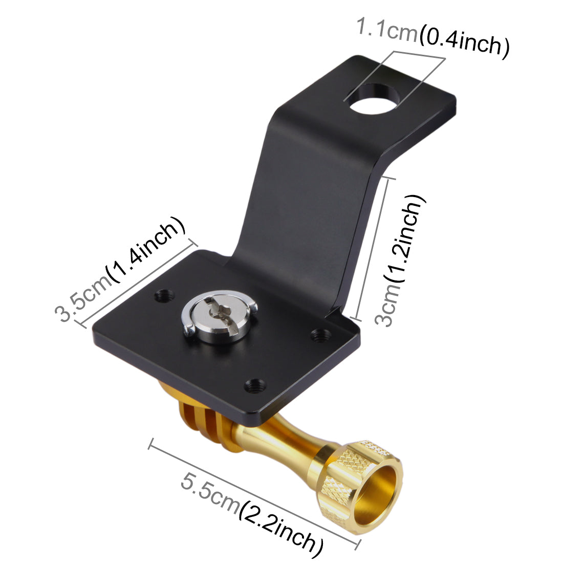 PULUZ PU114 Aluminum Alloy Motorcycle Fixed Holder Mount with Tripod Adapter and Screw for Sports Camera Accessories - Gold