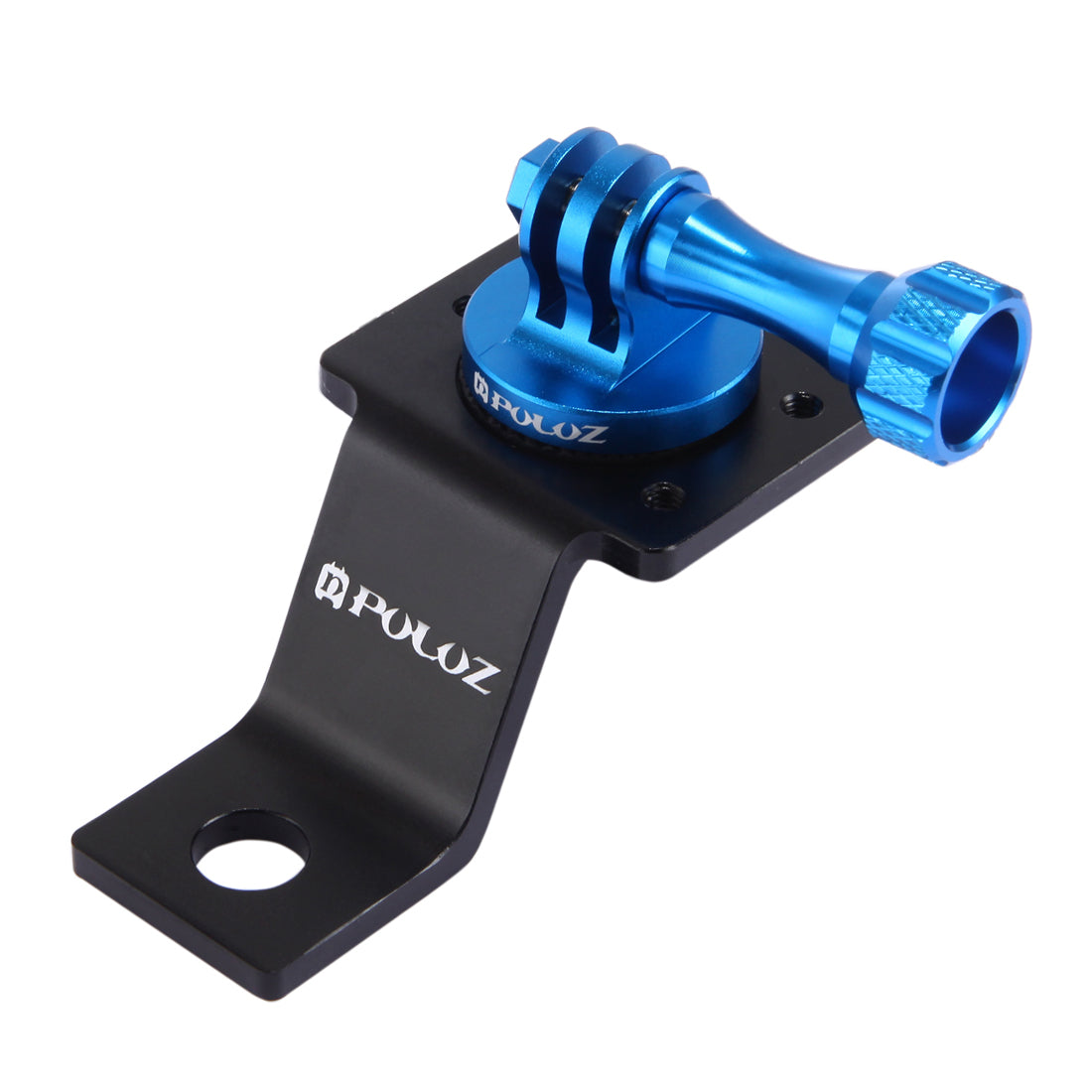 PULUZ PU114 Aluminum Alloy Motorcycle Fixed Holder Mount with Tripod Adapter and Screw for Sports Camera Accessories - Blue
