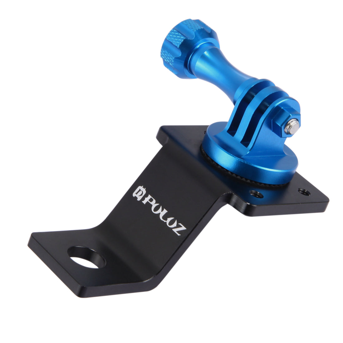 PULUZ PU114 Aluminum Alloy Motorcycle Fixed Holder Mount with Tripod Adapter and Screw for Sports Camera Accessories - Blue