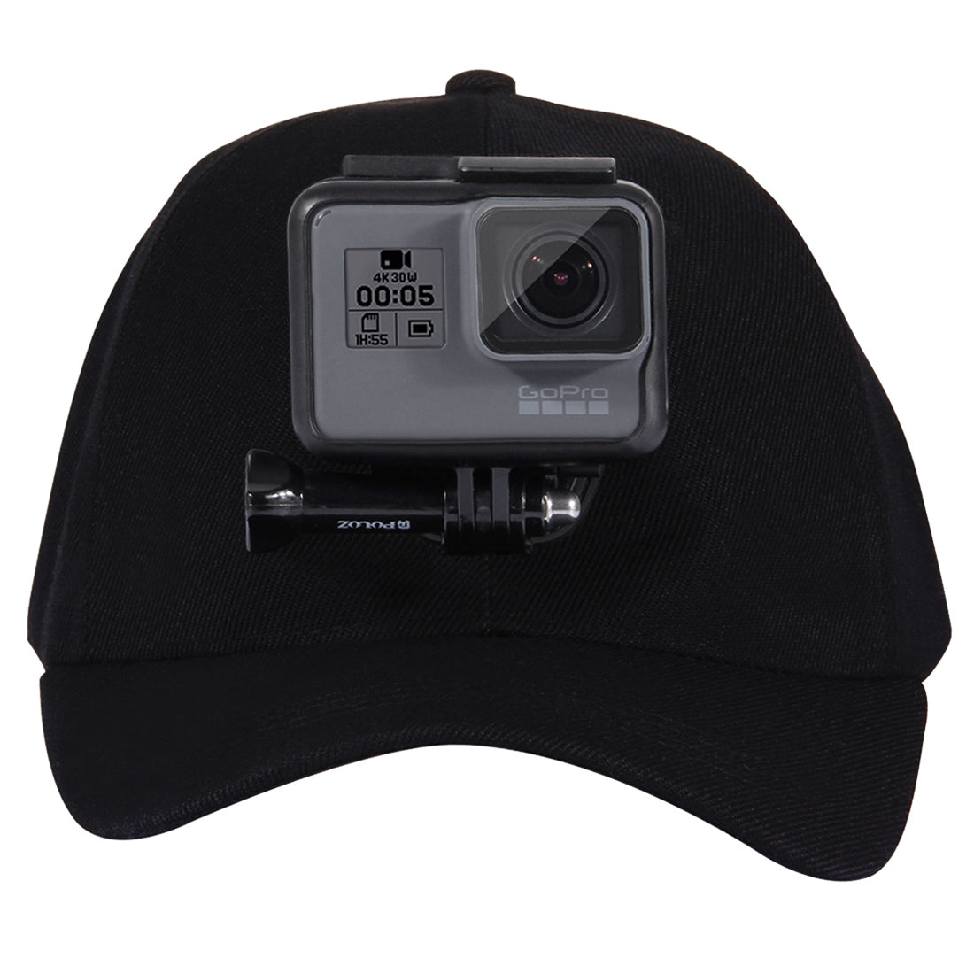 PULUZ PU195 Sports Camera Hat for Gopro Accessories Adjustable Cap with Screws and J Stent Base for GoPro Camera - Black