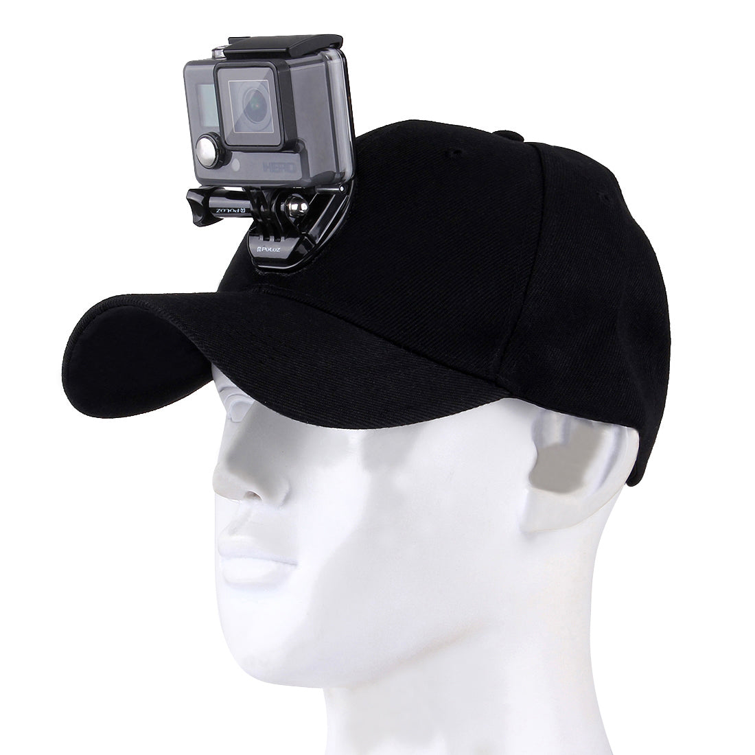 PULUZ PU195 Sports Camera Hat for Gopro Accessories Adjustable Cap with Screws and J Stent Base for GoPro Camera - Black