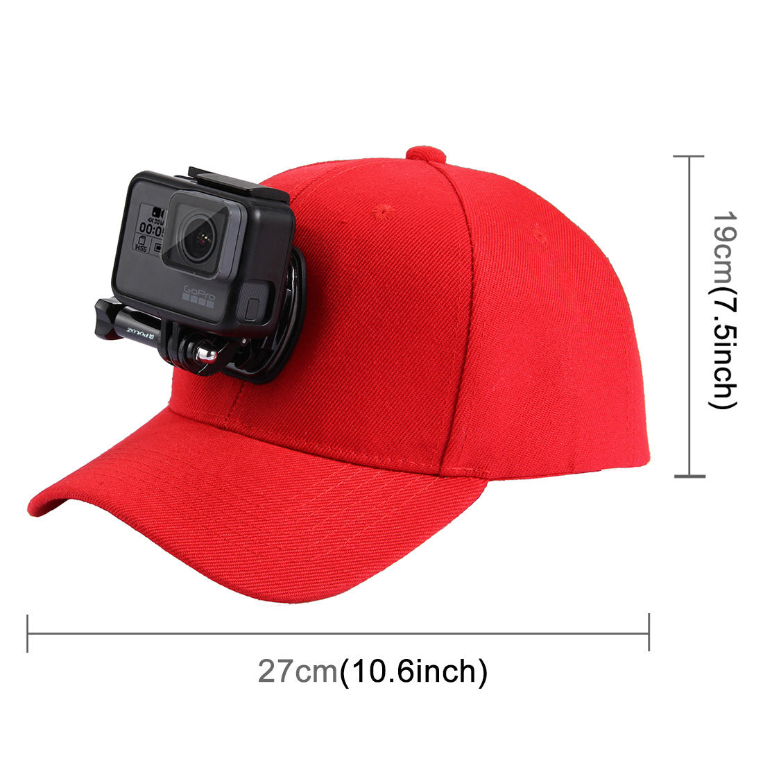 PULUZ PU195 Sports Camera Hat for Gopro Accessories Adjustable Cap with Screws and J Stent Base for GoPro Camera - Red