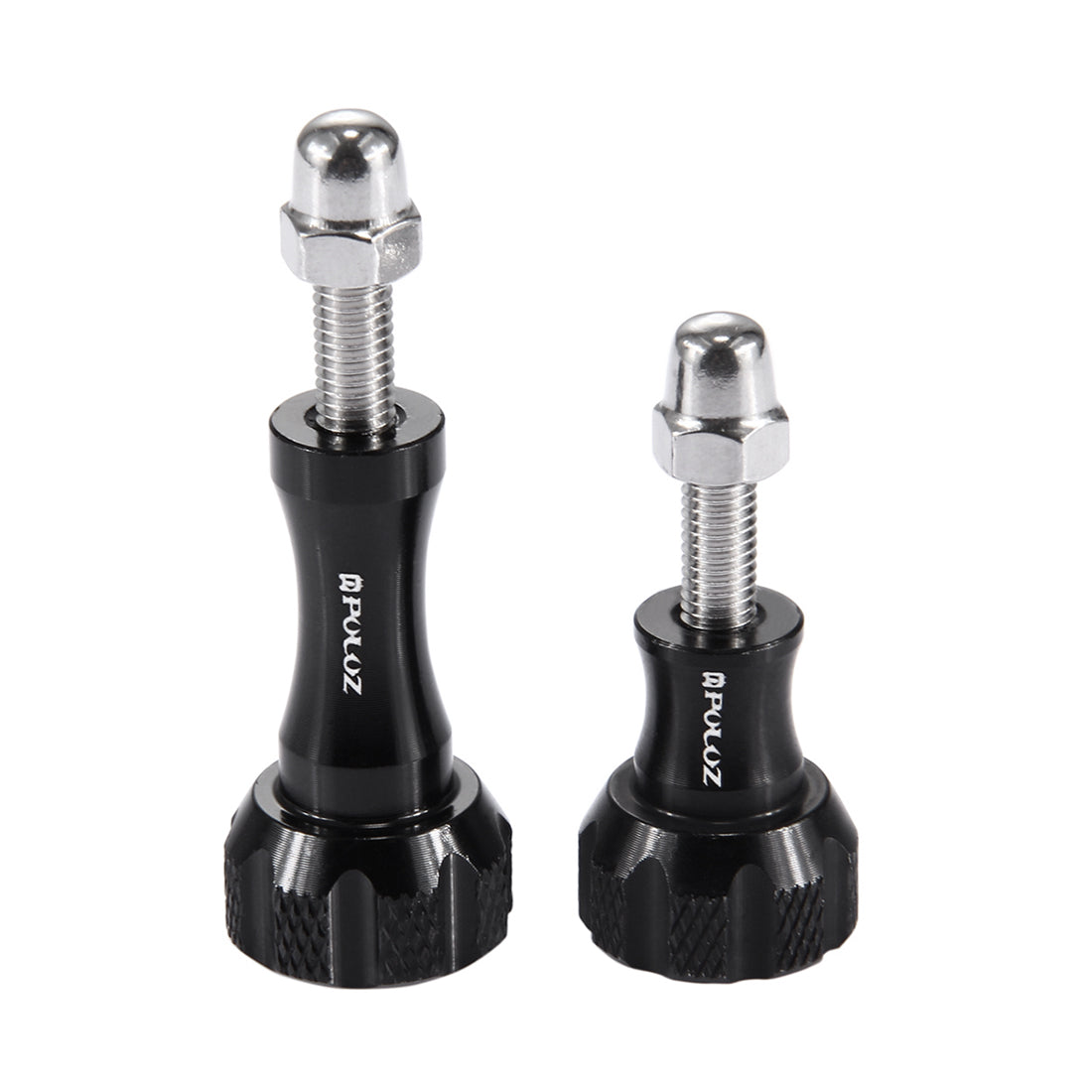 Puluz CNC Aluminum Thumb Knob Stainless Bolt Nut Screw Set Long + Short for GoPro Hero3+/3 - Black