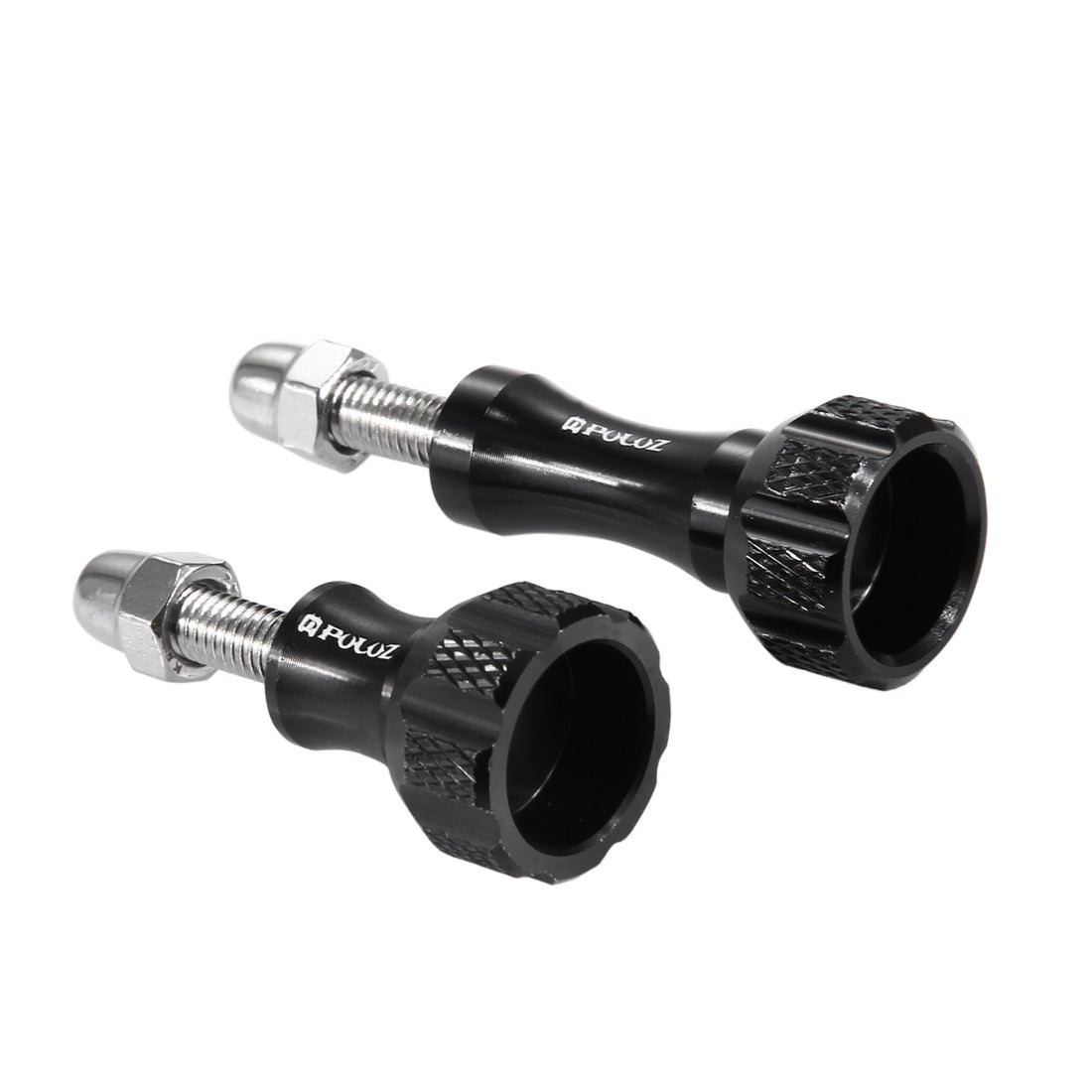 Puluz CNC Aluminum Thumb Knob Stainless Bolt Nut Screw Set Long + Short for GoPro Hero3+/3 - Black