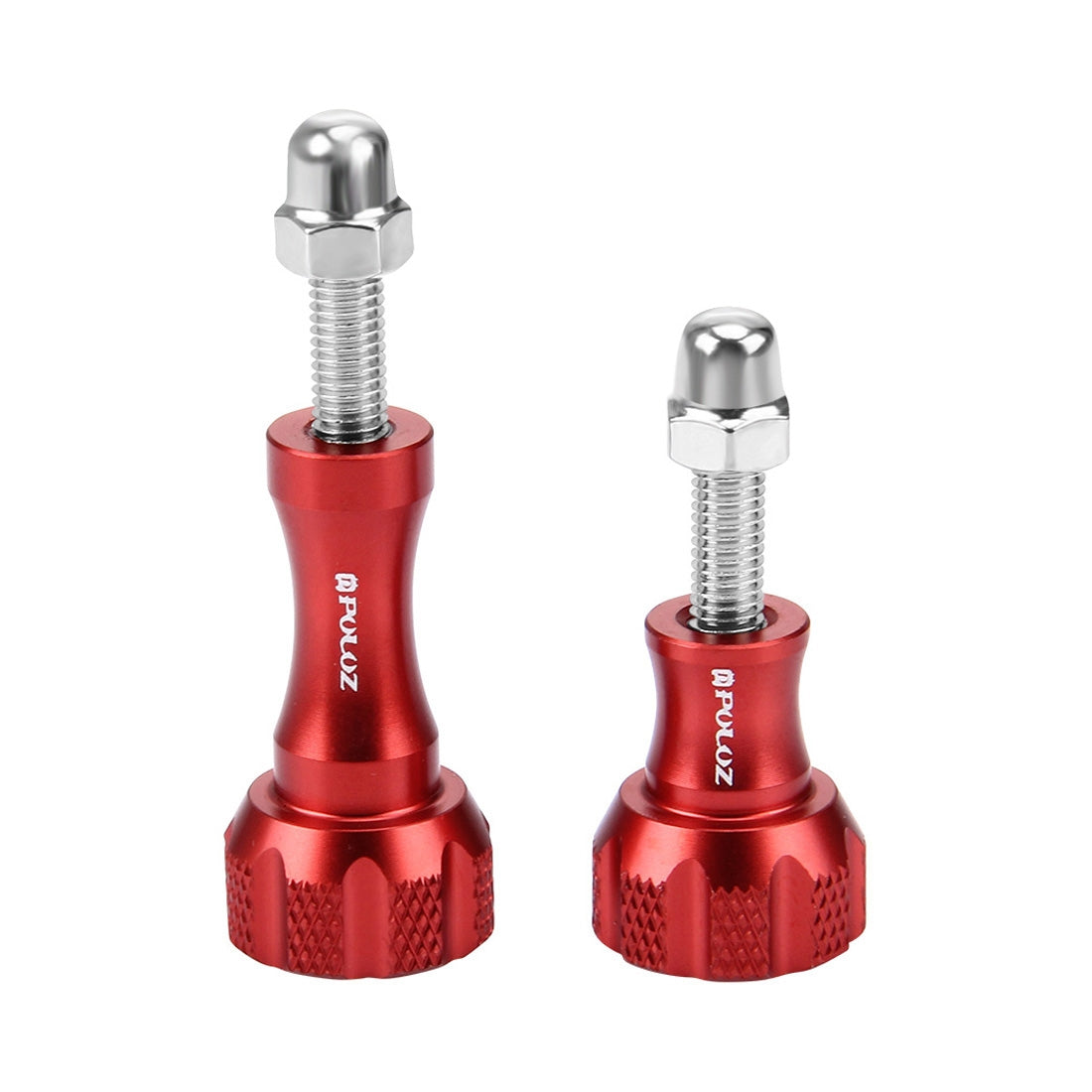 Puluz CNC Aluminum Thumb Knob Stainless Bolt Nut Screw Set Long + Short for GoPro Hero3+/3 - Red