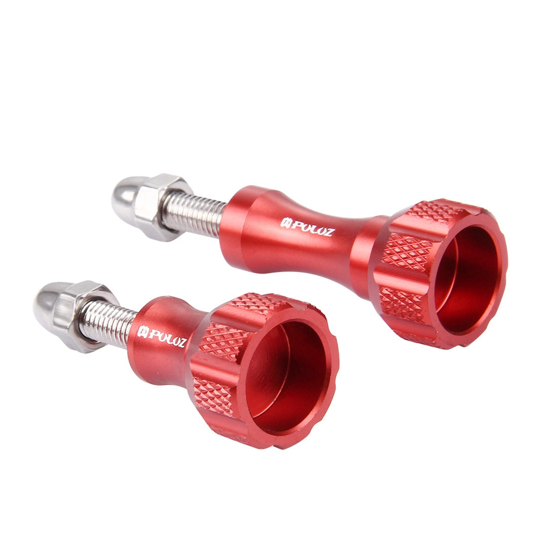 Puluz CNC Aluminum Thumb Knob Stainless Bolt Nut Screw Set Long + Short for GoPro Hero3+/3 - Red