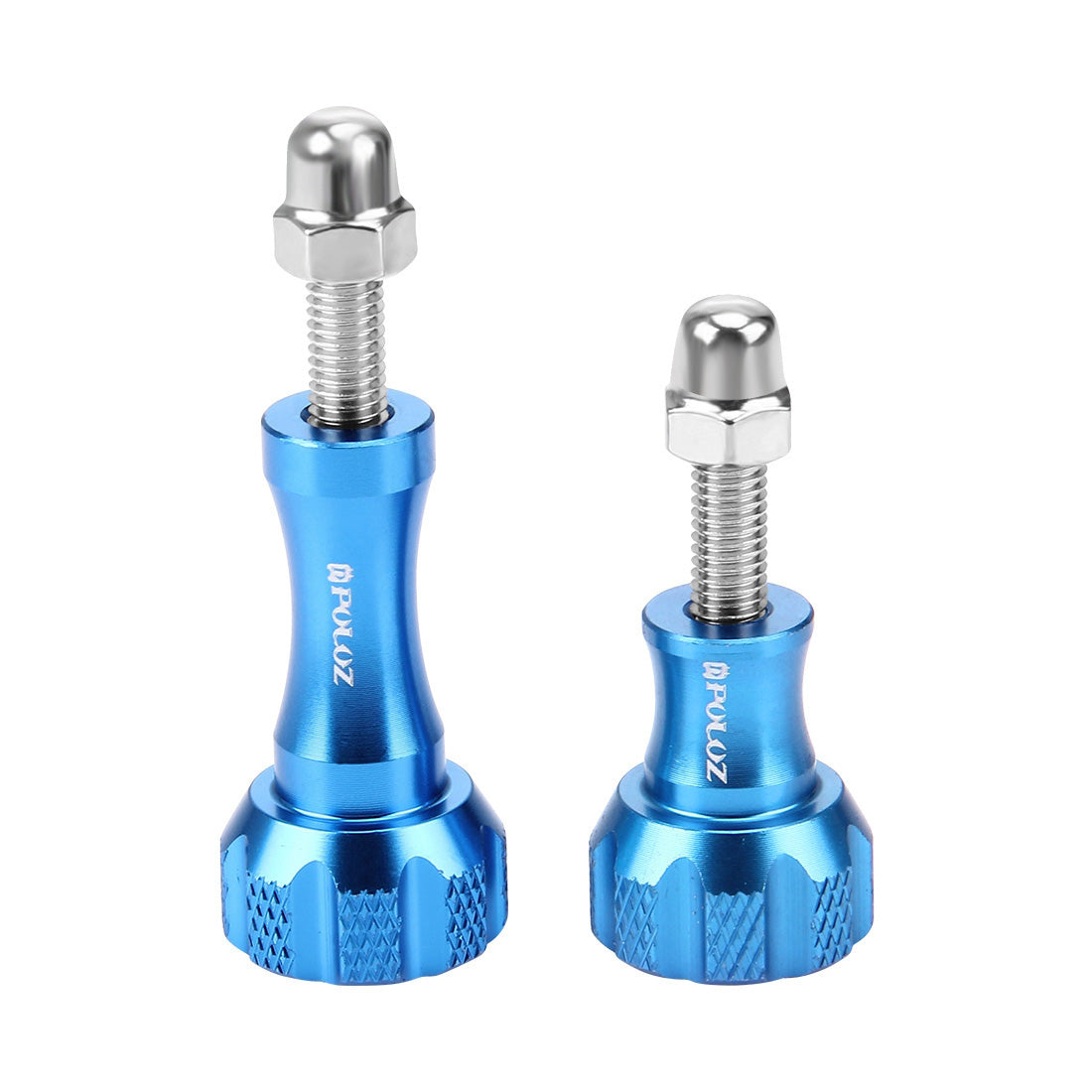 Puluz CNC Aluminum Thumb Knob Stainless Bolt Nut Screw Set Long + Short for GoPro Hero3+/3 - Blue