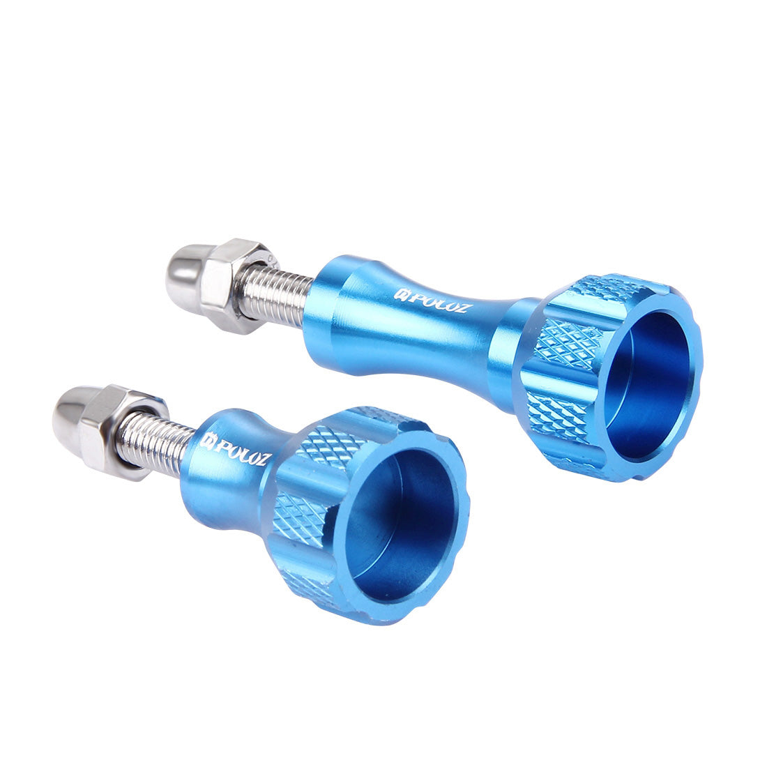 Puluz CNC Aluminum Thumb Knob Stainless Bolt Nut Screw Set Long + Short for GoPro Hero3+/3 - Blue