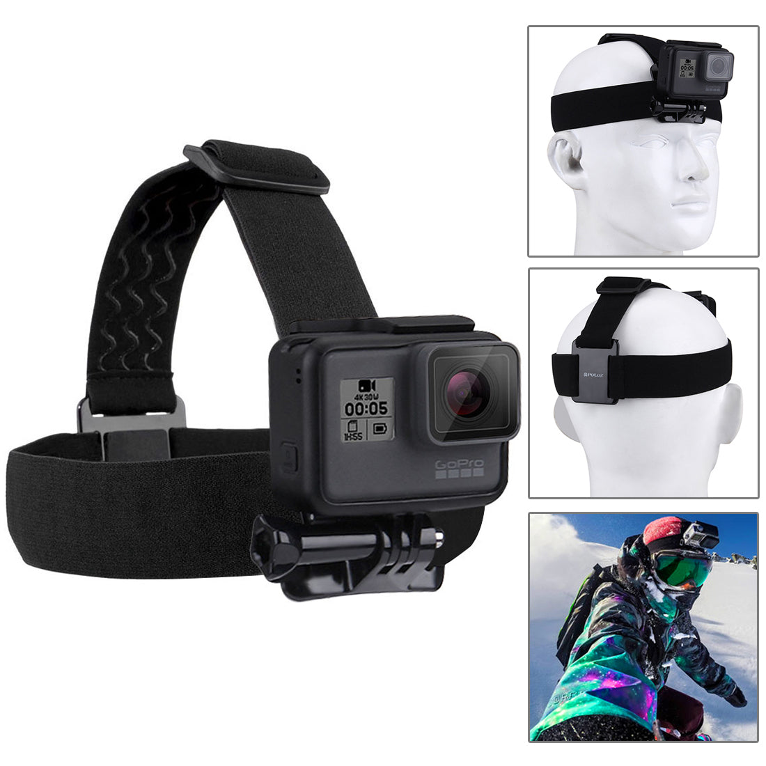 Puluz PKT11 20 in 1 Accessories Combo Kits with EVA Case Head Strap J-Hook Buckles Tripod Adapter Storage Bag for GoPro