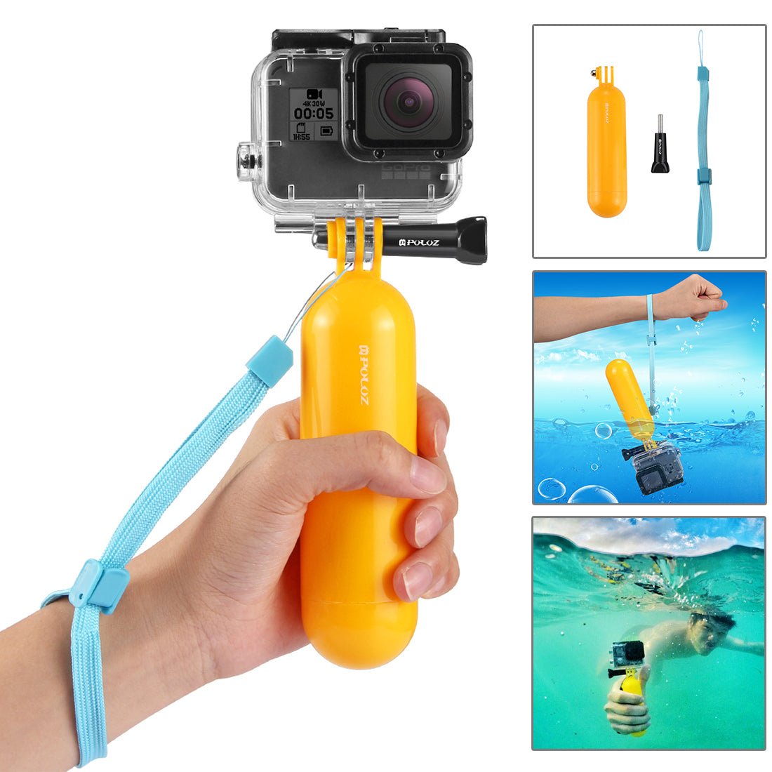 Puluz PKT11 20 in 1 Accessories Combo Kits with EVA Case Head Strap J-Hook Buckles Tripod Adapter Storage Bag for GoPro