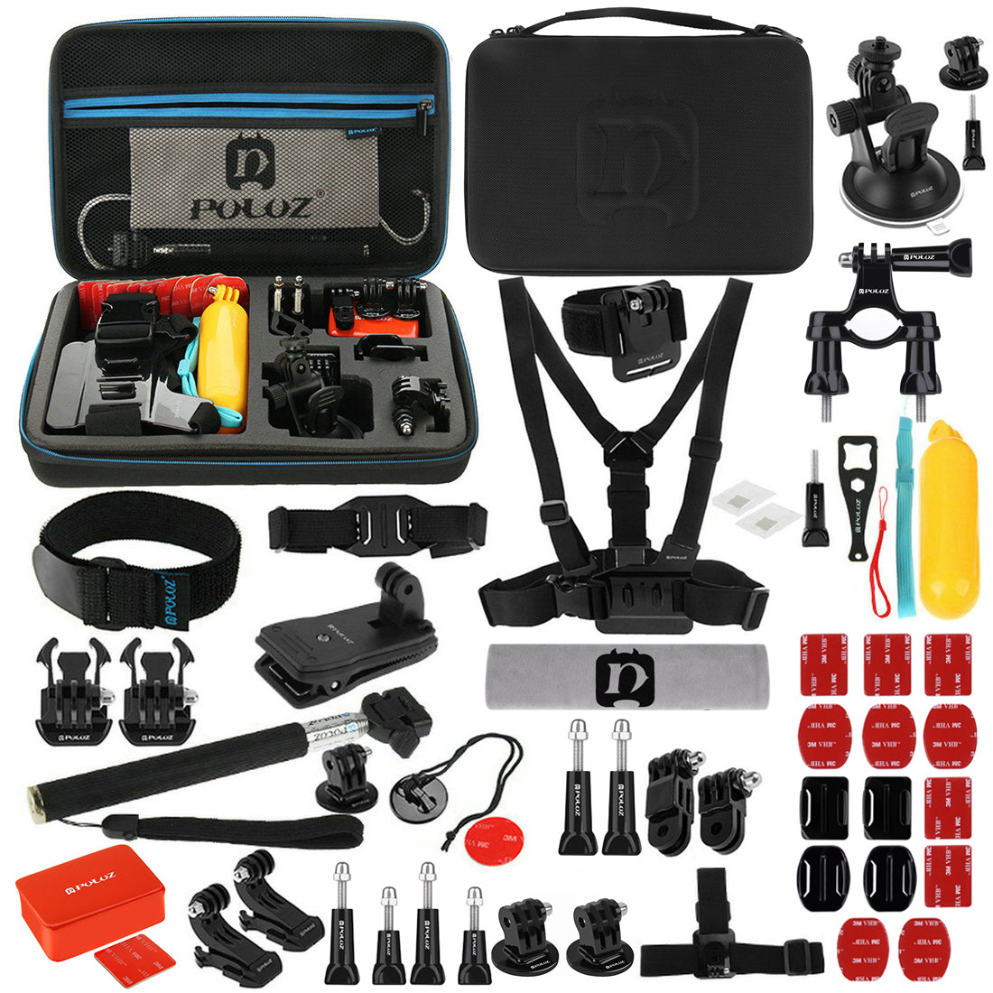 Puluz PKT09 53 in 1 Portable Action Set Mount for GoPro Hero 4/3+/3/2/1 SJ4000/5000/6000/Xiaomi Yi