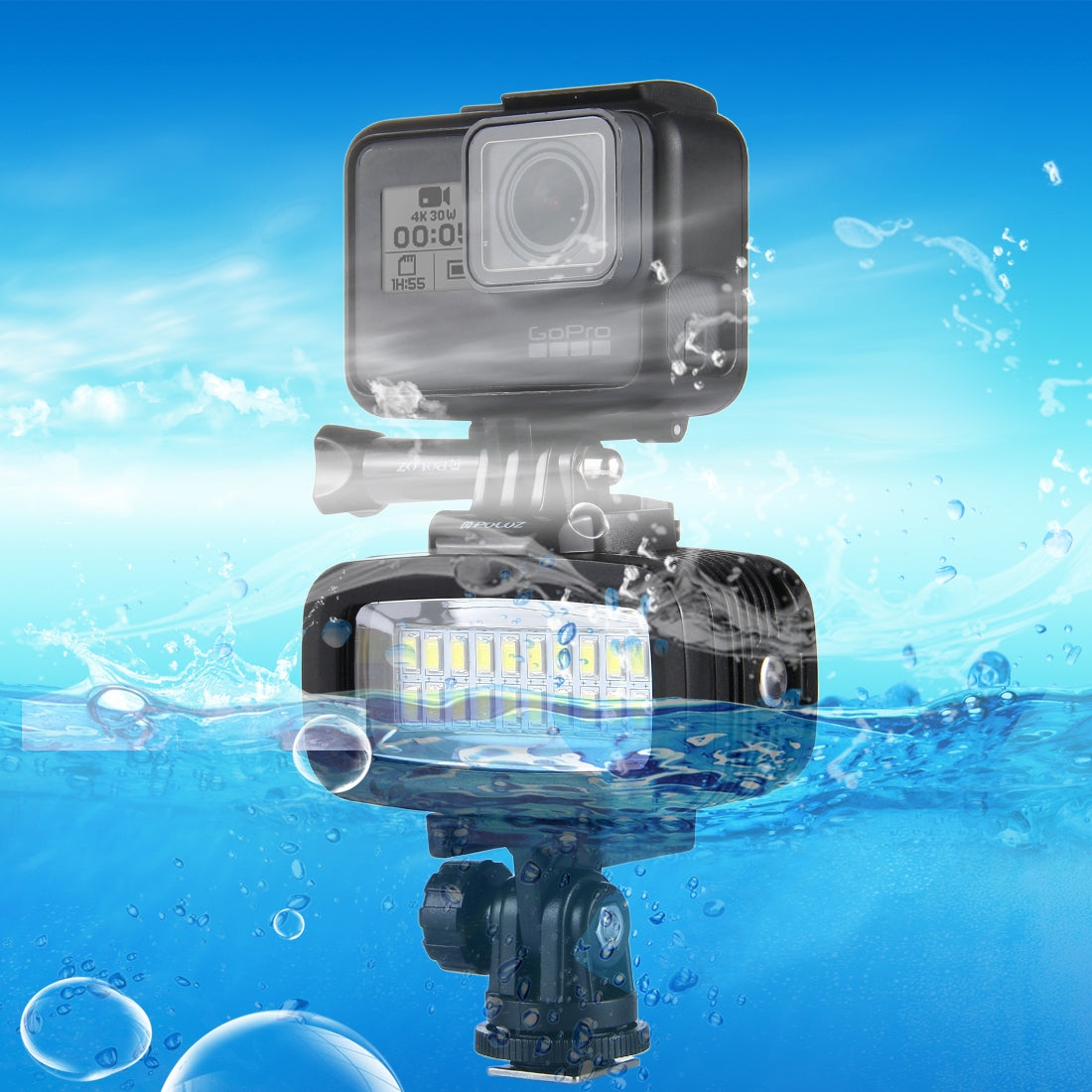 Puluz PU222 GoPro Camera Diving Waterproof 20-LED Strong Fill-in Light
